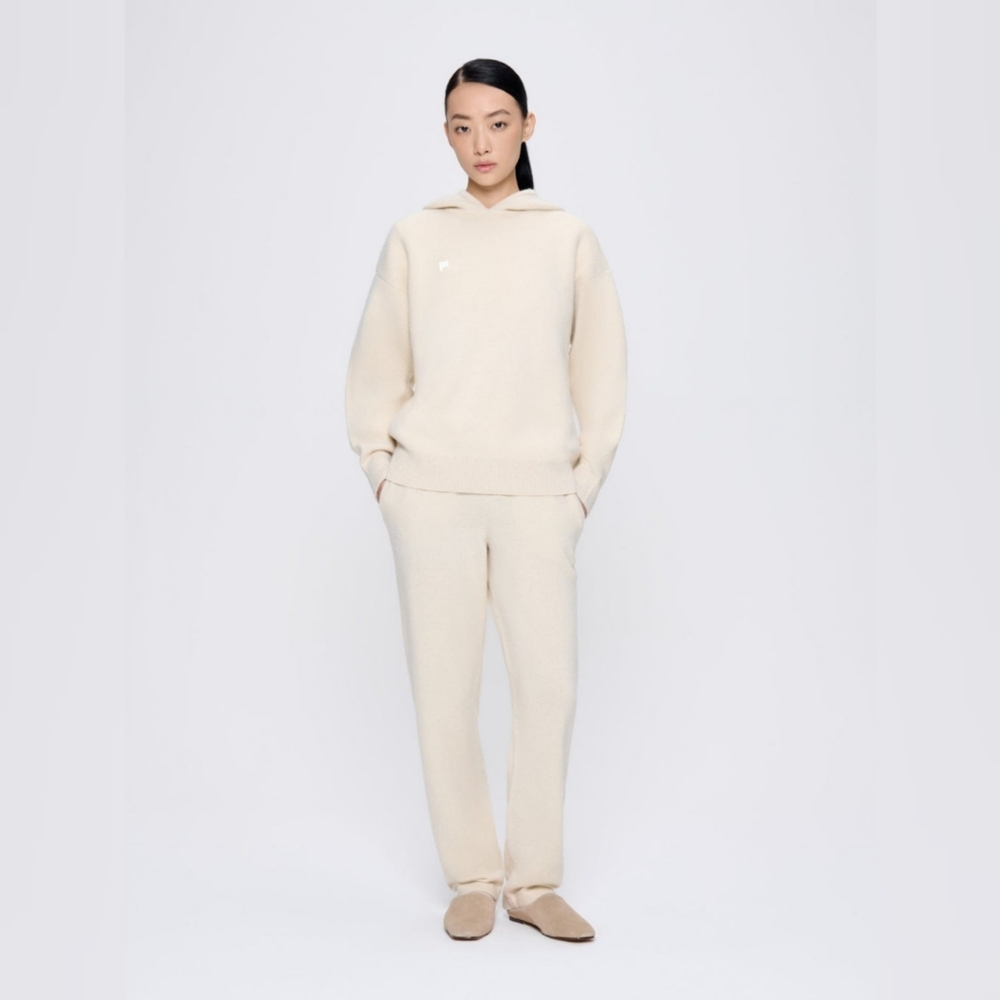 🆕️ Pangaia Womens Recycled Cashmere Hoodie - Ecru Ivory XL Unisex Cabincore